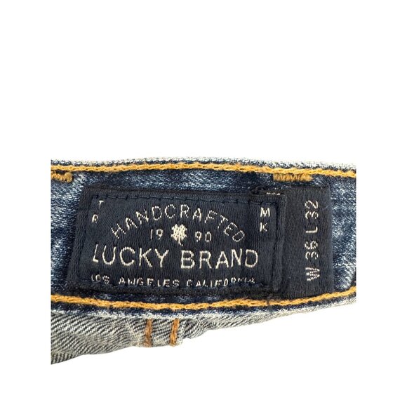 Lucky Brand Mens Denim Straight Jeans 36x32 Medium Wash Cotton Blue - Picture 4 of 5